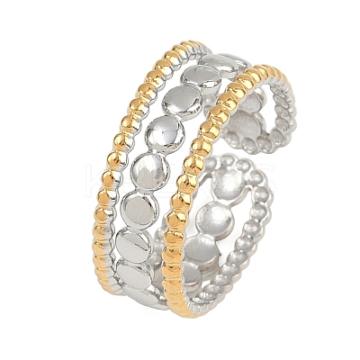 304 Stainless Steel Open Cuff Rings for Women RJEW-K301-04GP-1