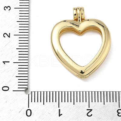 Heart Brass Locket Pendants KK-L257-05G-1