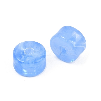 Two-Color Opaque Acrylic Imitation Gemstone Beads AC-CBA3EFE-02I-1