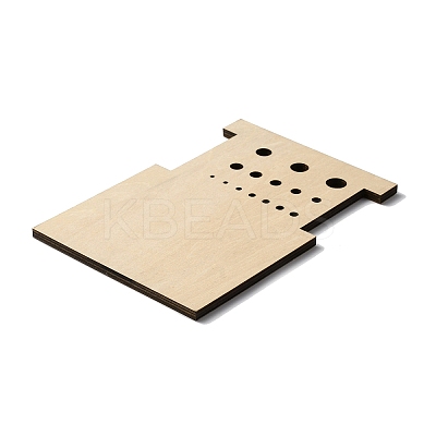 Rectangle Wooden Wooden Knitting Needle Gauge & Yarn Wrap Guide Board DIY-WH0033-85-1