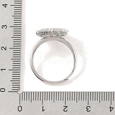 925 Sterling Silver Micro Pave Cubic Zirconia Design Ring Mounts Fittings with Pearl Seat STER-B003-12P-1