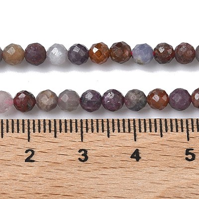 Natural Red Corundum/Ruby and Sapphire Beads Strands X-G-L651-C01-4mm-1