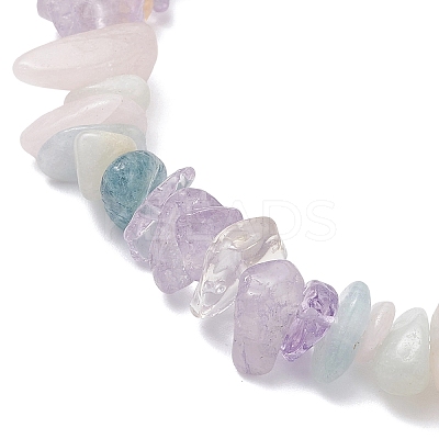 Natural Ametrine and Morganite Chip Beads Stretch Bracelets for Women BJEW-JB12589-03-1