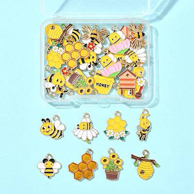 30Pcs 15 Styles Alloy Enamel Pendants ENAM-FS0003-88-1