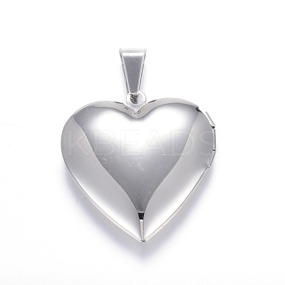 Non-Tarnish 316 Stainless Steel Locket Pendants X-STAS-N0016-03P-1