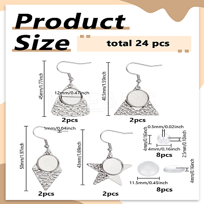 DIY 304 Stainless Steel Dangle Earring Making Kits DIY-LP0005-21A-P-1