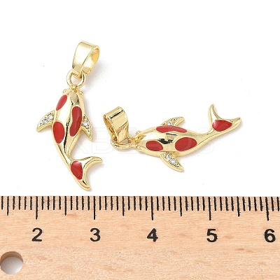 Brass Micro Pave Cubic Zirconia Pendants KK-C104-04A-G-1