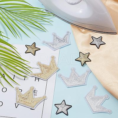 24Pcs 2 Style Computerized Embroidery Cloth Iron on/Sew on Patches DIY-FG0002-85-1