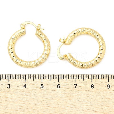 Brass Two Tone Hoop Earrings LS-EJEW-B117-06C-G-1