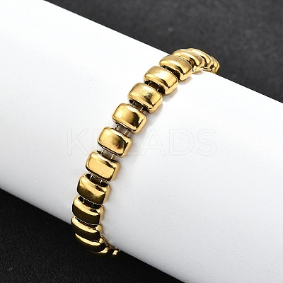 304 Stainless Steel Rectangle Link Chain Braceletes for Women BJEW-R022-01G-1