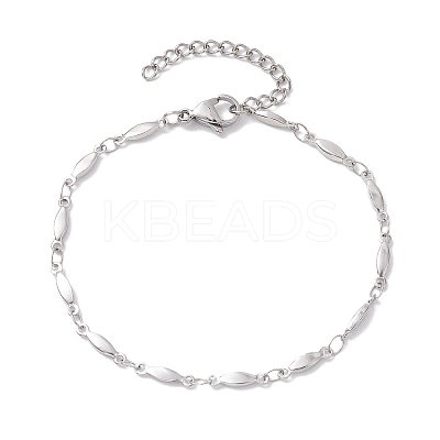 Non-Tarnish 304 Stainless Steel Oval Link Chain Bracelets for Women Men BJEW-JB10271-1