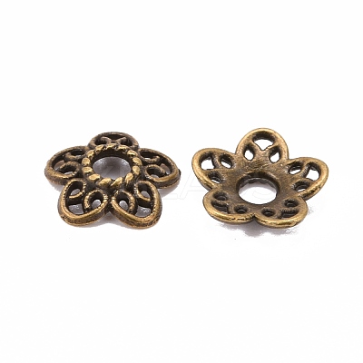 Tibetan Style Alloy Bead Caps K0P34071-1