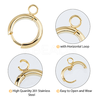 201 Stainless Steel Huggie Hoop Earring Findings FIND-DC0006-43B-1