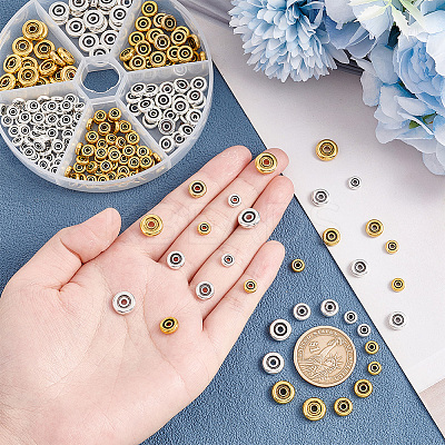 6 Style Tibetan Style Zinc Alloy Spacer Beads FIND-AR0003-08-1