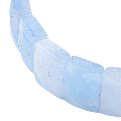 Dyed Rectangle Natural Quartz Crystal Beads Stretch Bracelets for Women Men BJEW-Z149-01J-1