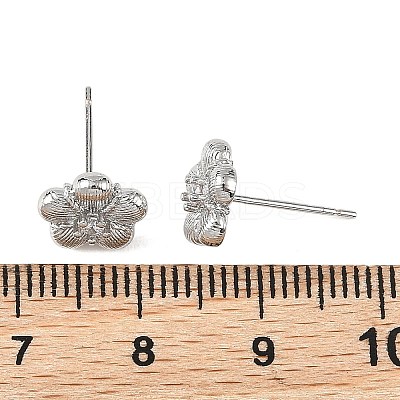 SHEGRACE Brass Micro Pave Cubic Zirconia Stud Earrings XGRQ4N068-711P-1
