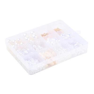 164Pcs Flower & Round Plastic & Alloy Round Beads DIY-YW0002-57-1