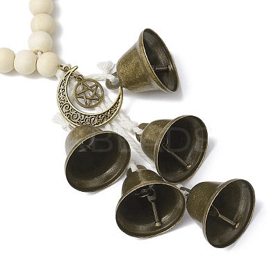 Natural Wood Beads Door Hanging HJEW-JM03357-1