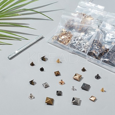 Brass with Iron Flat Square Rivets FIND-WR0011-68-1