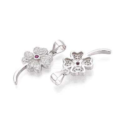 Lucky 925 Sterling Silver Micro Pave Clear Cubic Zirconia Pendants STER-T008-80P-1