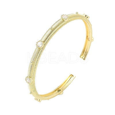 Alloy Rhinestone Cuff Bangles for Women BJEW-U039-01G-1