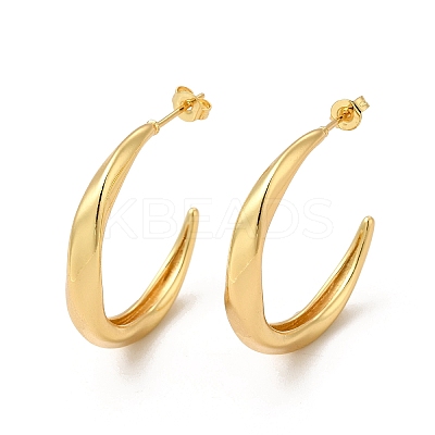 Rack Plating Brass Twist Ring Stud Earrings for Women EJEW-P221-49G-1