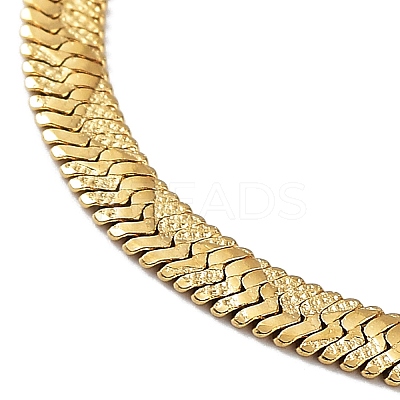 304 Stainless Steel Herringbone Chain Necklaces NJEW-P282-03G-1