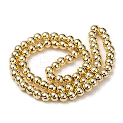 Electroplate Non-magnetic Synthetic Hematite Beads Strands G-Q466-6mm-01-1