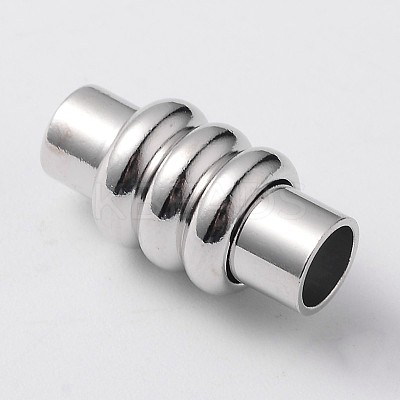 Column Brass Magnetic Clasps with Glue-in Ends KK-F358-04-A-NR-1