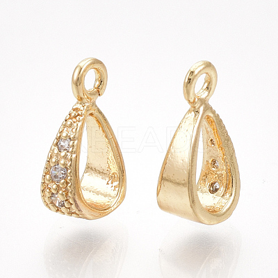 Brass Cubic Zirconia Tube Bails KK-S350-380G-1