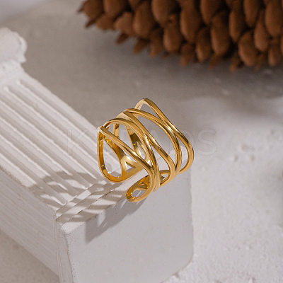 304 Stainless Steel Open Cuff Rings NH1895-1-1