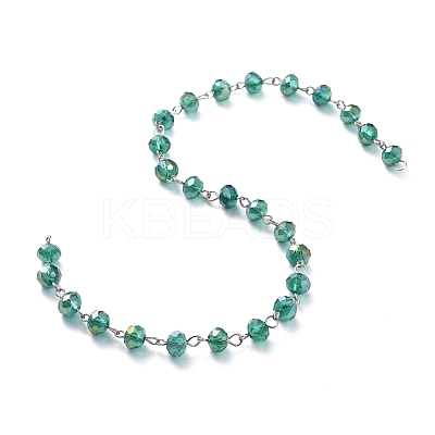 Handmade Electroplate Glass Beaded Chains AJEW-JB00529-05-1