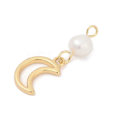 Natural Cultured Freshwater Pearl & Brass Pendants KK-U062-16G-1