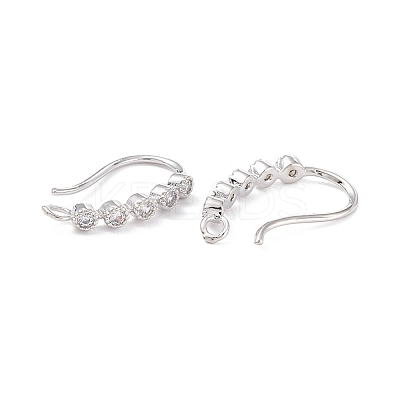 Rack Plating Brass Micro Pave Cubic Zirconia Earring Hooks ZIRC-F126-07P-1