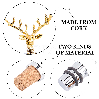 2Pcs 2 Style Zinc Alloy Wine Stoppers FIND-GF0011-17B-1