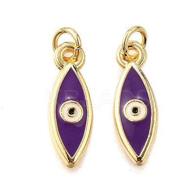 Brass Enamel Pendants KK-C106-08G-1