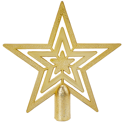 Star Plastic Christmas Tree Topper Ornaments AJEW-WH20004-17D-1