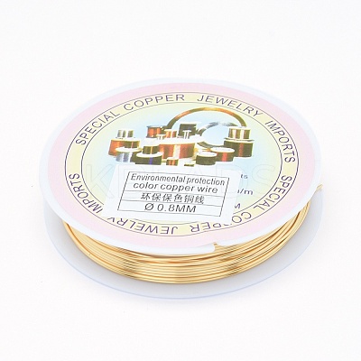 Eco-Friendly Round Copper Jewelry Wire X-CWIR-P001-01-0.8mm-1