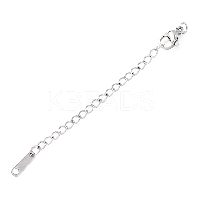 304 Stainless Steel Chain Extender with Teardrop Charms STAS-G383-08P-1