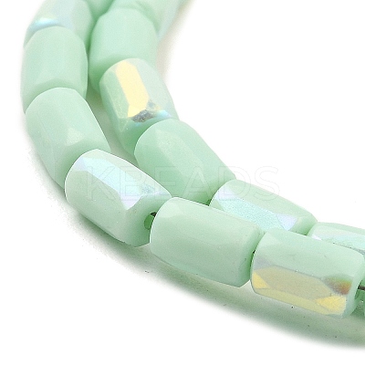 Frosted Imitation Jade Glass Beads Strands GLAA-P058-07A-10-1