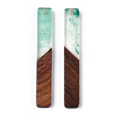 Transparent Resin & Walnut Wood Big Pendants RESI-ZX017-25-1