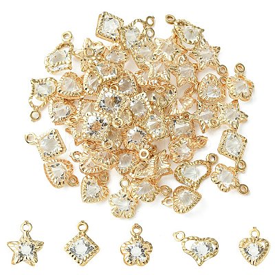 50Pcs 5 Style Rack Plating Iron Charms IFIN-YW0001-98-1