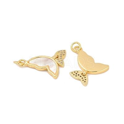 Brass Micro Pave Cubic Zirconia Pendants KK-U055-29G-1