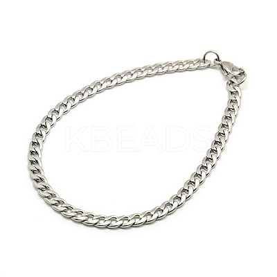 Tarnish Resistant 304 Stainless Steel Curb Chain/Twisted Chain Bracelet Making STAS-A028-N121P-1