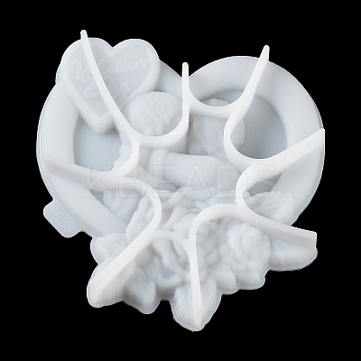 Valentine's Day Heart Couple Rose DIY Wall Decoration Statue Silicone Molds SIL-F007-09-1