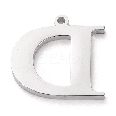 Tarnish Resistant 304 Stainless Steel Letter Pendant Rhinestone Settings STAS-J028-01D-1