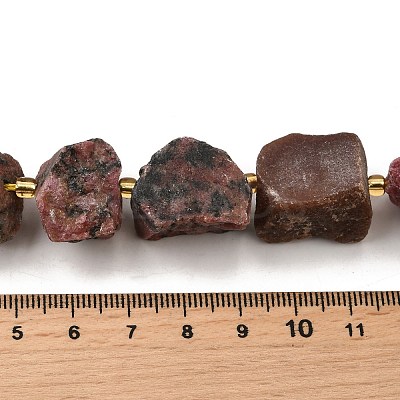 Raw Rough Natural Rhodonite Beads Strands G-Z087-B13-1