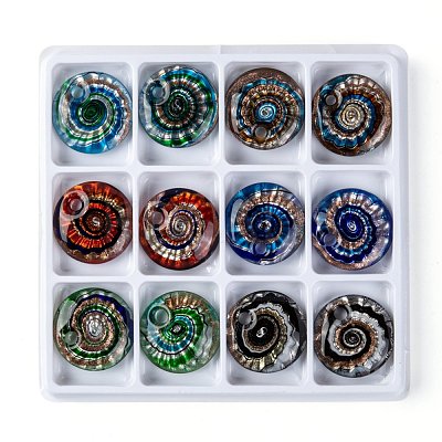 Handmade Silver Foil Lampwork Pendants FOIL-S116-1-B-1
