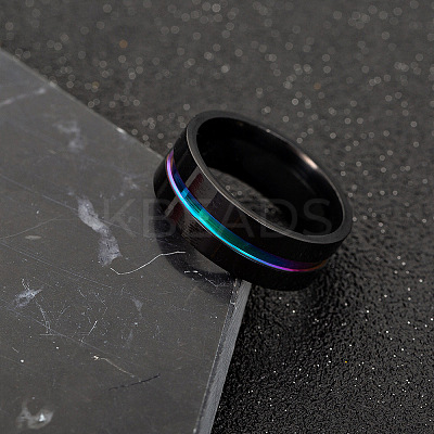 316L Surgical Stainless Steel Wide Band Finger Rings RJEW-T005-13-02-1