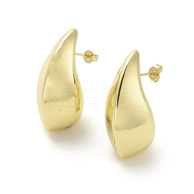Teardrop Rack Plating Brass Stud Earrings EJEW-M240-10G-1